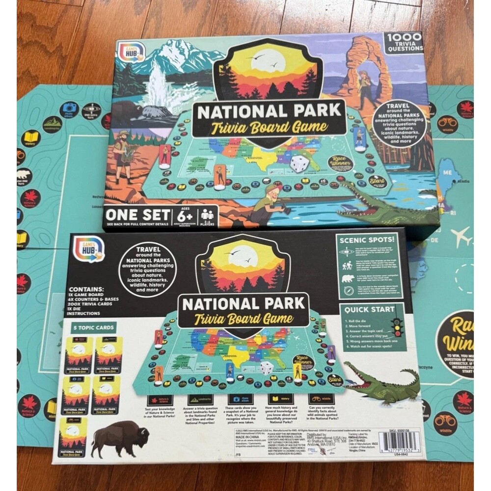 National Park Trivia Board Game 2-6 Players Ages 6+ Games Hub